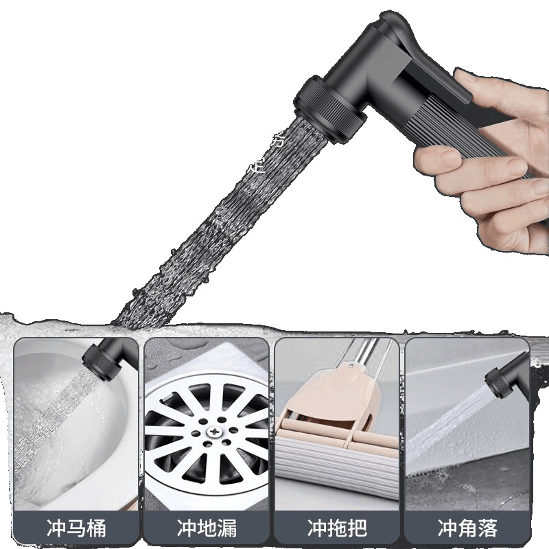 Black shower head set, fine copper faucet, shower head, bathroom pressurized shower, complete set for home use with free shipping Item Picture