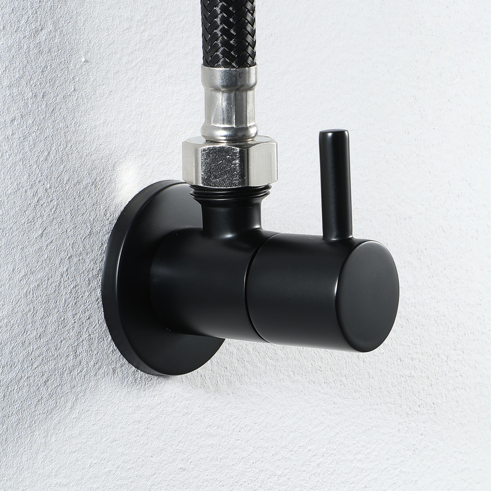 HIDEEP manufacturer wholesals black brass triangular valve toilet water heater stop valve HIJF021 details Picture
