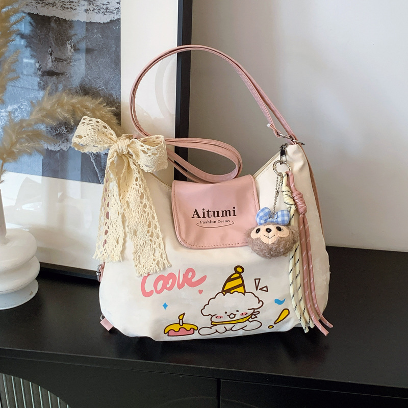 Cross-border Women's Bag 2025 Summer New Style Cute and stylish backpack, niche fashion, simple and versatile for commuting, single-shoulder crossbody bag full figure