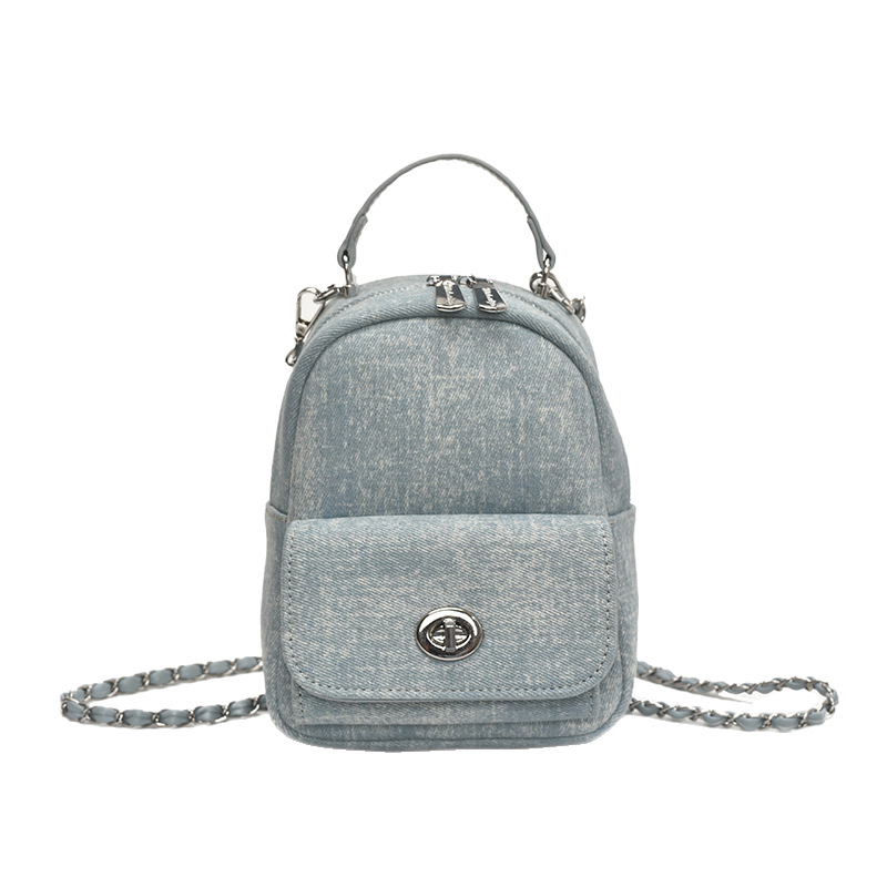 The 2025 new style of Chanel-style denim chain hand-held mini backpack for women is super popular, exquisite and versatile Item Picture