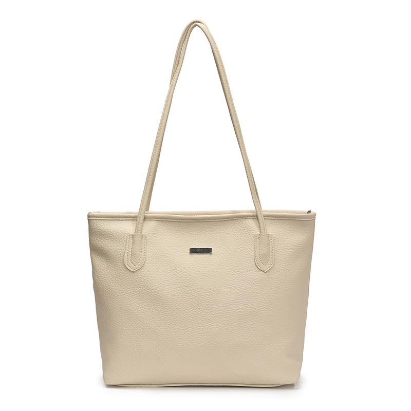 2025 Casual daily simple solid color Korean-style tote bag, a niche casual large-capacity single-shoulder women's bag for work and commuting Item Picture