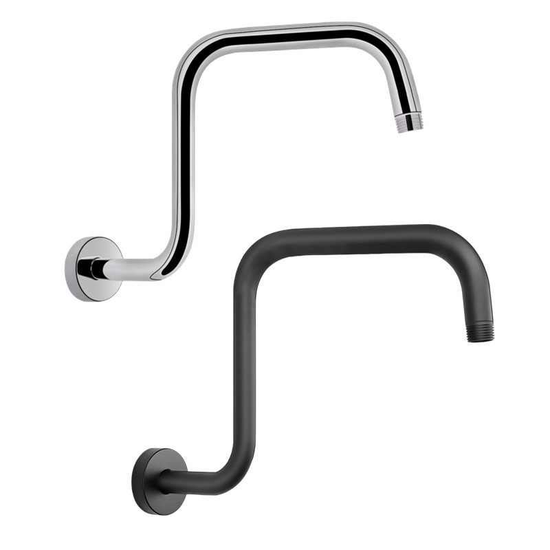 Cross-border 13-inch stainless steel wall-mounted pipe concealed showerhead accessories S-shaped large question mark pipe showerhead arm Amazon Application Scenario