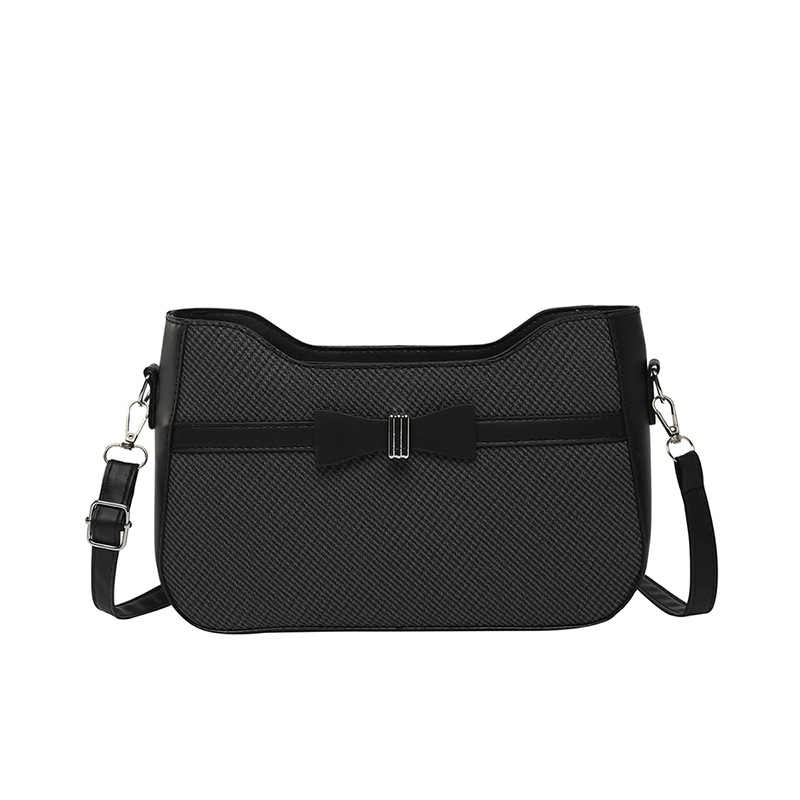 2025 New bow solid color new trendy, simple, casual and commuting style underarm single-shoulder crossbody women's bag Item Picture