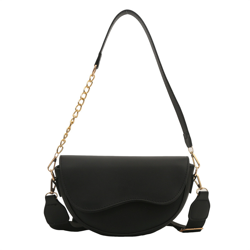 Retro small bag for women 2024 new trendy spring/summer single-shoulder crossbody bag, niche design wide shoulder strap underarm saddle bag Item Picture