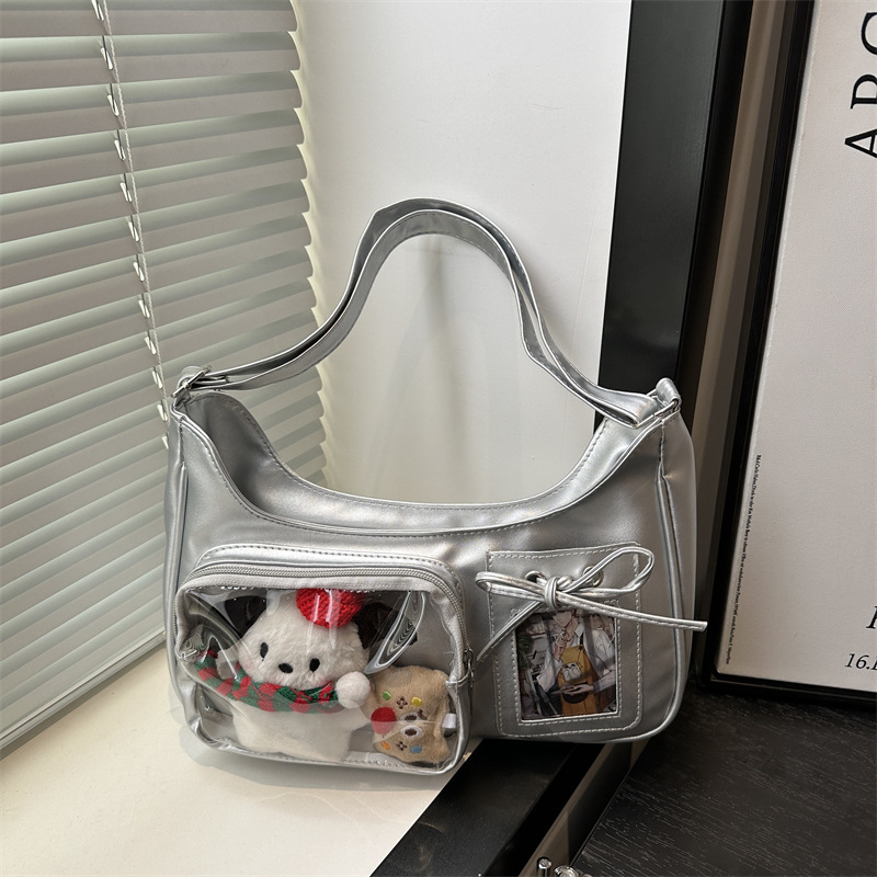 The new transparent bag for women in the summer of 2025, with a niche design and a small appetite, is a single-shoulder crossbody bag full figure