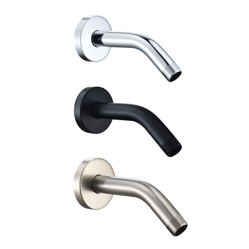 Cross-border wall-mounted stainless steel small shower arm, black brushed concealed top spray rod with 6CM flange, Amazon full figure