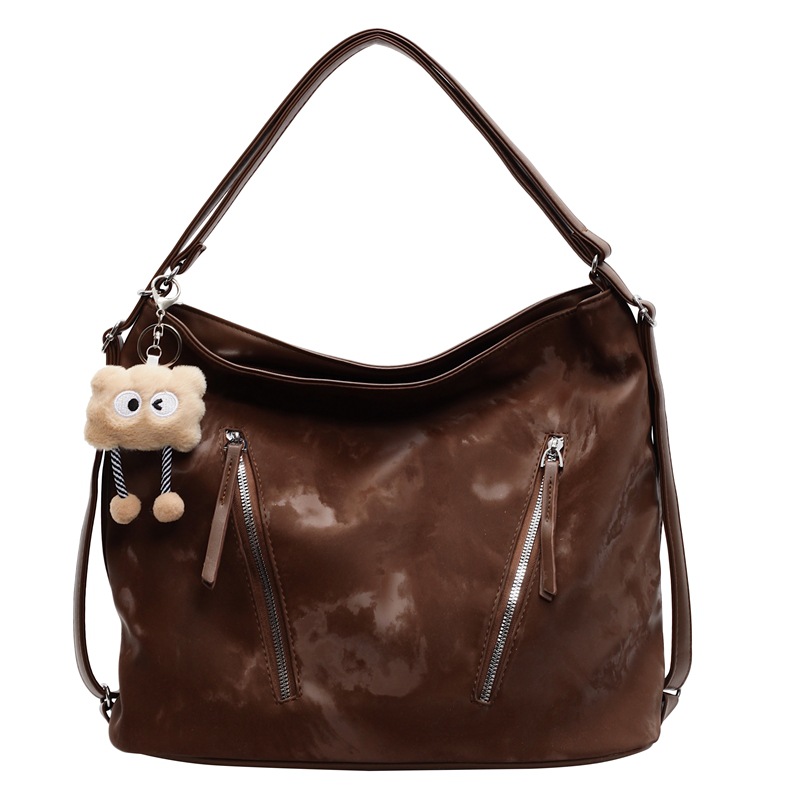 Casual retro commuter tote bag, women's large-capacity underarm bag, 2024 new model, single-shoulder crossbody multi-purpose backpack Item Picture