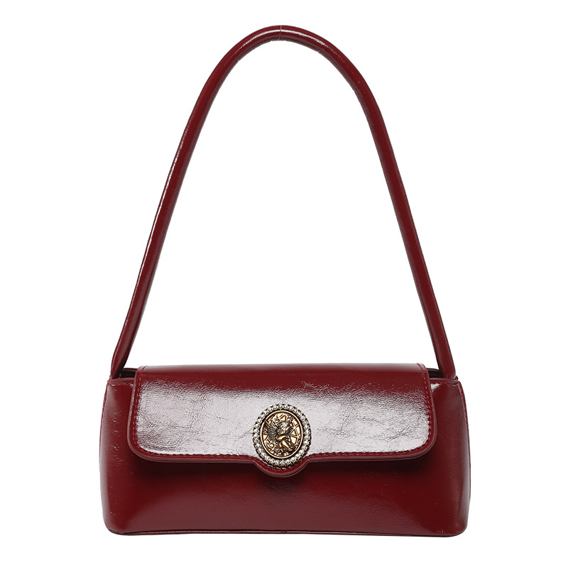 French retro underarm bag for women 2025 new style simple commuting handbag, fashionable shoulder bag, casual baguette bag Item Picture