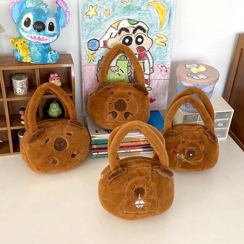 Direct sales from the manufacturer of cartoon Kapibara Capybara plush bags, cute dolls, loose change children's claw machine bags full figure