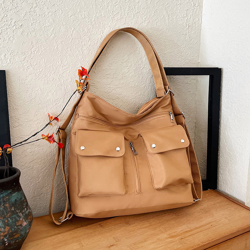Cross-border multi-functional canvas bag, simple, individual and versatile, women's bucket bag, multi-purpose casual single-shoulder crossbody bag full figure
