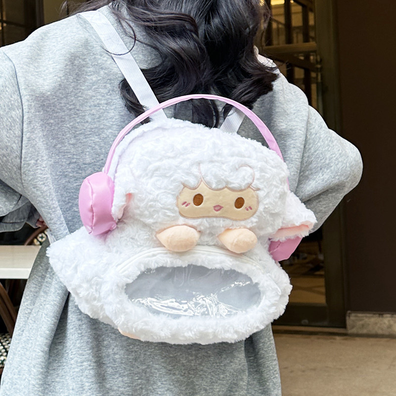 New cute cartoon headphones, penguin backpacks, fluffy little sheep, large-capacity double backpacks, and girlish class bags Application Scenario