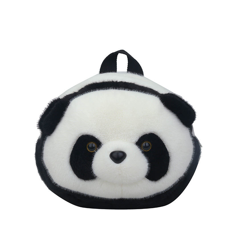 New cartoon soft and cute flower panda crossbody bag, adorable plush double-back panda claw machine doll exchange and wholesale Item Picture