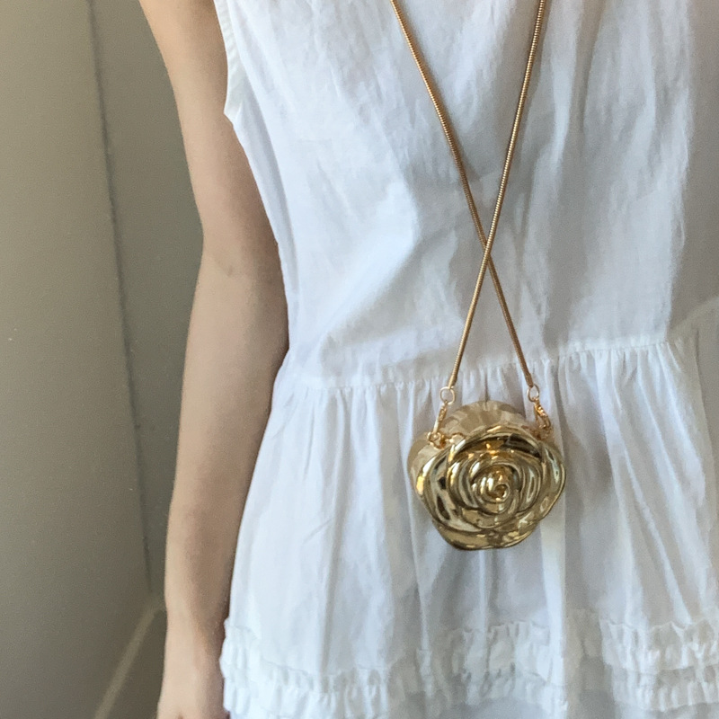 2025 Rose flower women's bag, acrylic bag, high-end style, loose change, lipstick, crossbody, hand-held mini bag details Picture