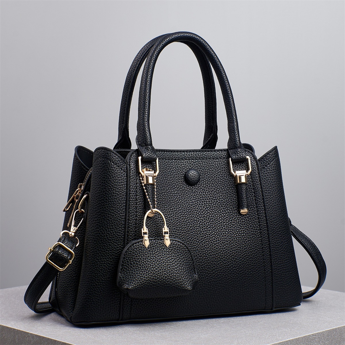 Foreign trade solid color mother-and-child bag quality women's bag 2025 new style fashionable patchwork women's bag large capacity single-shoulder crossbody bag full figure