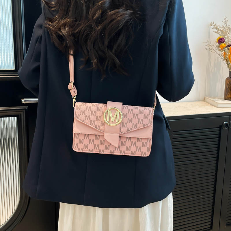 Spring versatile women's small design color-blocked letter women's underarm bag versatile and stylish PU women's small square bag Specification drawing