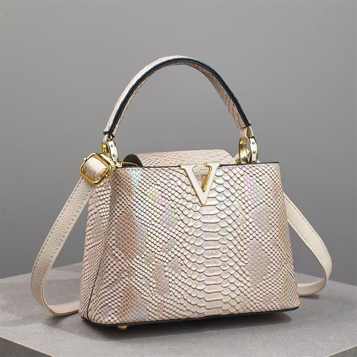 High-end quality handbag for women, 2025 new commuter bucket bag, women's bag, summer hand-held small handbag Specification drawing
