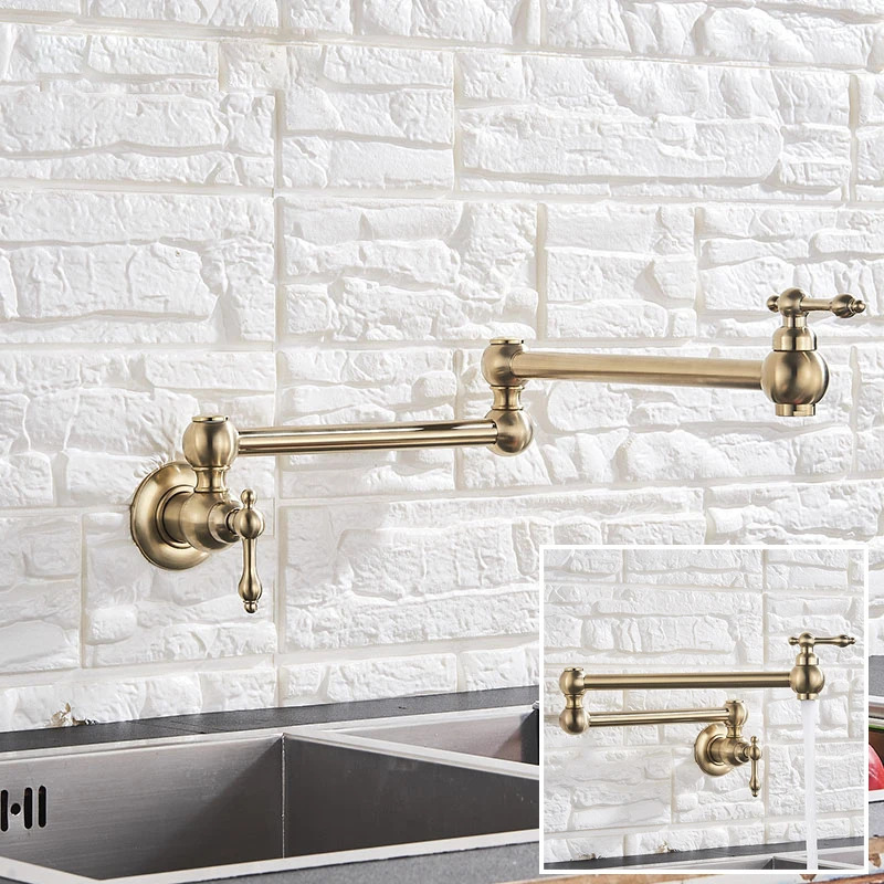 Cross-border all-copper antique folding universal faucet, washbasin, basin faucet, single-cooling universal faucet full figure