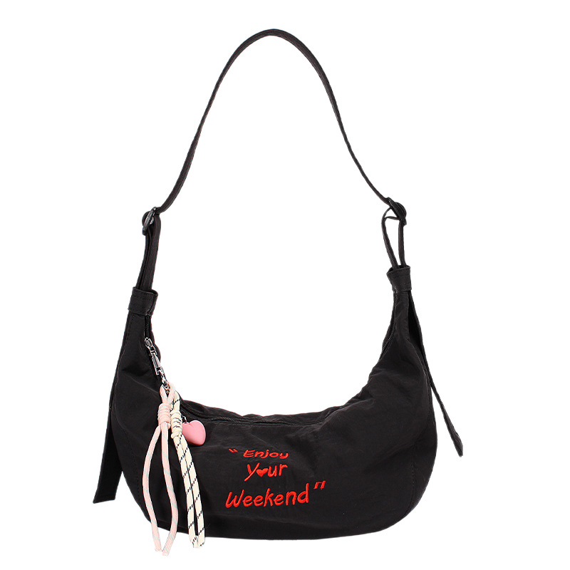 Korean style personalized letter underarm bag for women 2025 New trendy and versatile dumpling bag for casual outings, single-shoulder crossbody bag Item Picture