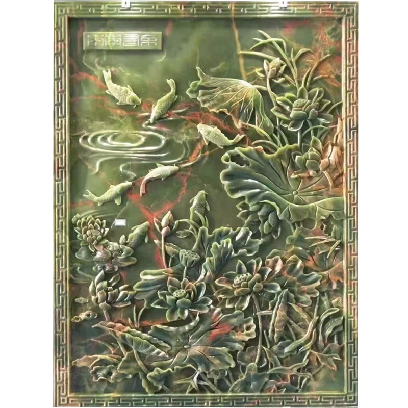 Youdaoplaceholder0 Huangshi art 's natural jade stone carvings, relief murals, entrance hall background, villa interior Chinese-style background wall paintings Item Picture