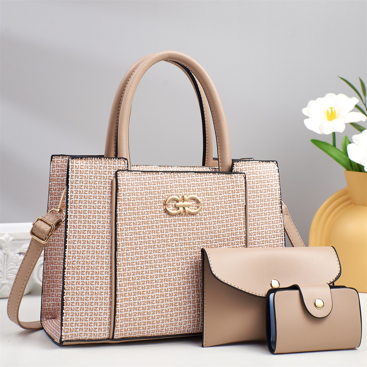 Simple Tote Commuter three-piece set 2025 New style light luxury women's handbag, large-capacity export bestseller single-shoulder bag details Picture