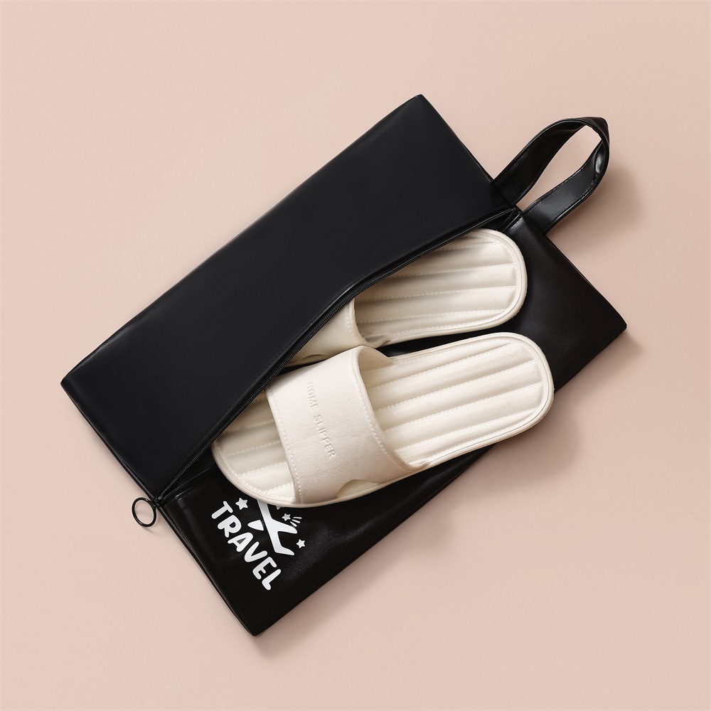 Travel multi-functional shoes and bags PU hand-held storage bag, large-capacity dry-wet separation storage bag, portable dust-proof shoes and bags Specification drawing