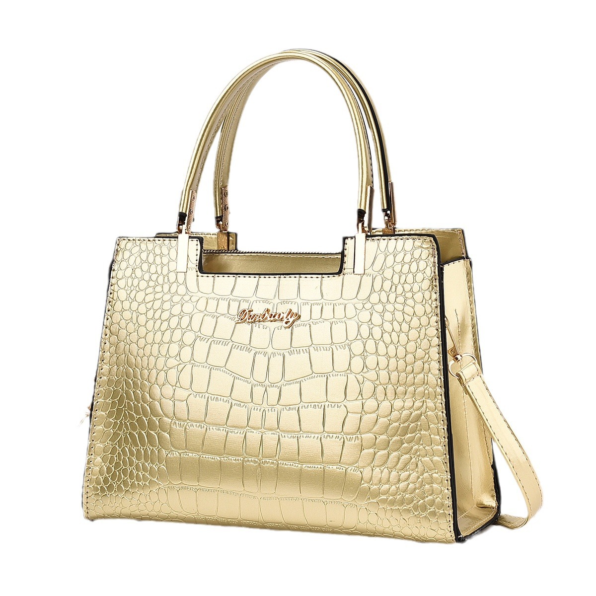 New printed women's bag for 2024, a fashionable and trendy bestseller. Shiny leather single-shoulder crossbody crocodile pattern handbag, one-piece consignment Item Picture