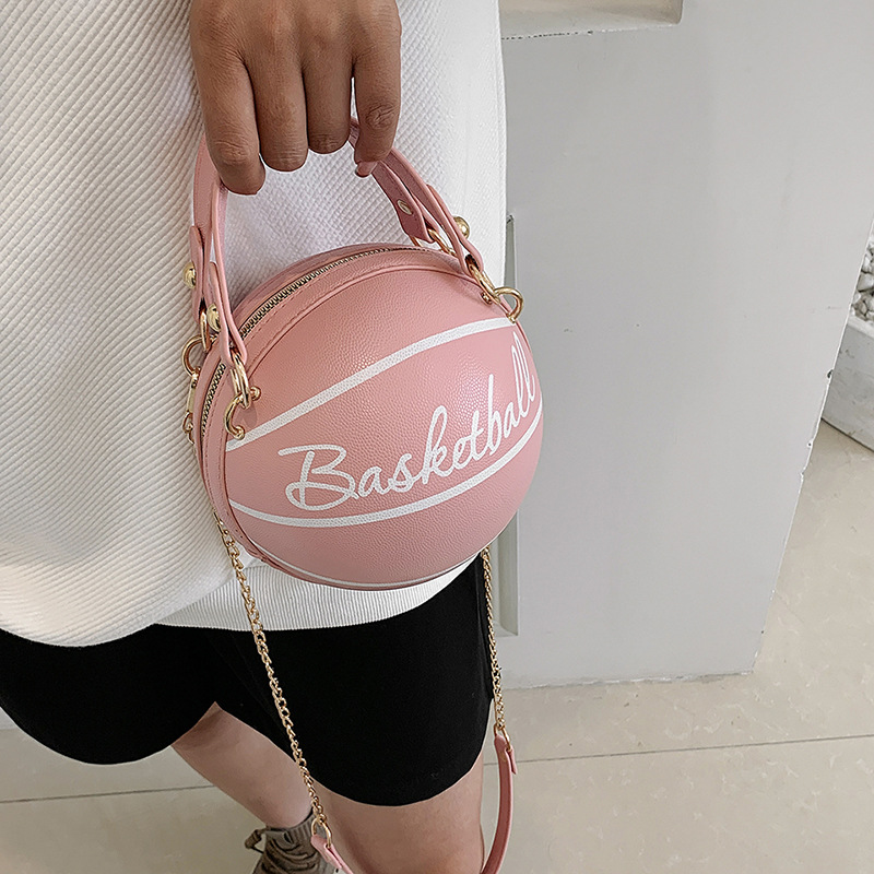 Personalized round ball bag 2023 new style women's bag, trendy and stylish chain basketball bag, versatile ins crossbody small bag details Picture