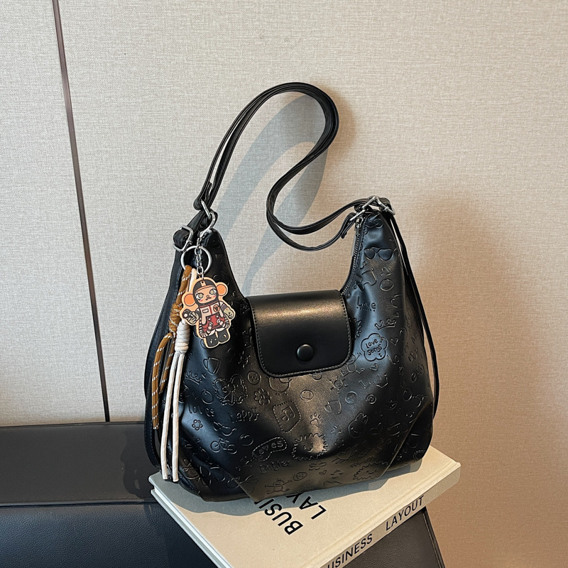 High-end retro large-capacity bag for women 2025 new style, trendy and versatile commuting backpack, single-shoulder tote bag Specification drawing