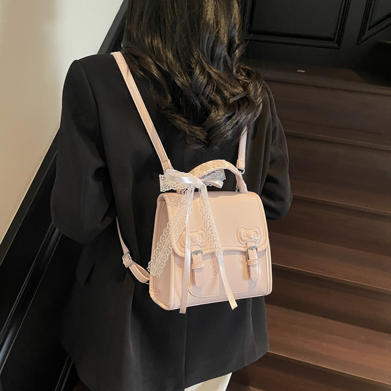 Korean style fashionable backpack for women 2025 New style simple British college style student schoolbag casual travel small backpack details Picture