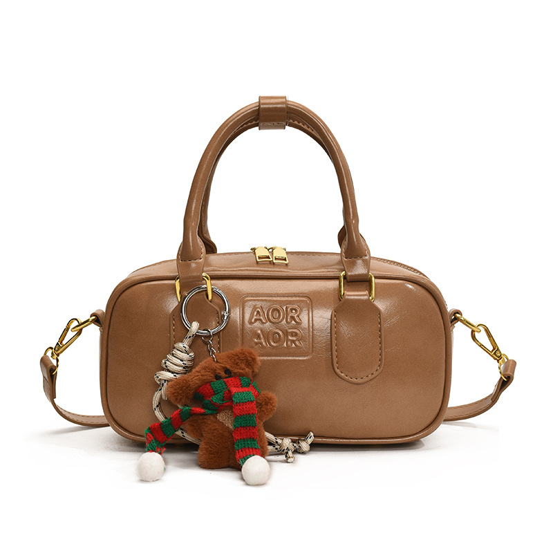 Hand-held bowling bag for women, 2025 new style, trendy and versatile small square bag, large capacity commuter bag, single-shoulder crossbody bag Item Picture