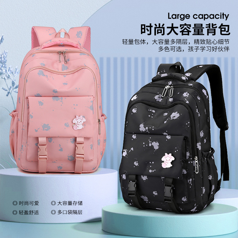 New type of schoolbag for primary school students from grades 2 to 5, Korean cartoon large-capacity backpack with reduced load, schoolbag style for girls full figure