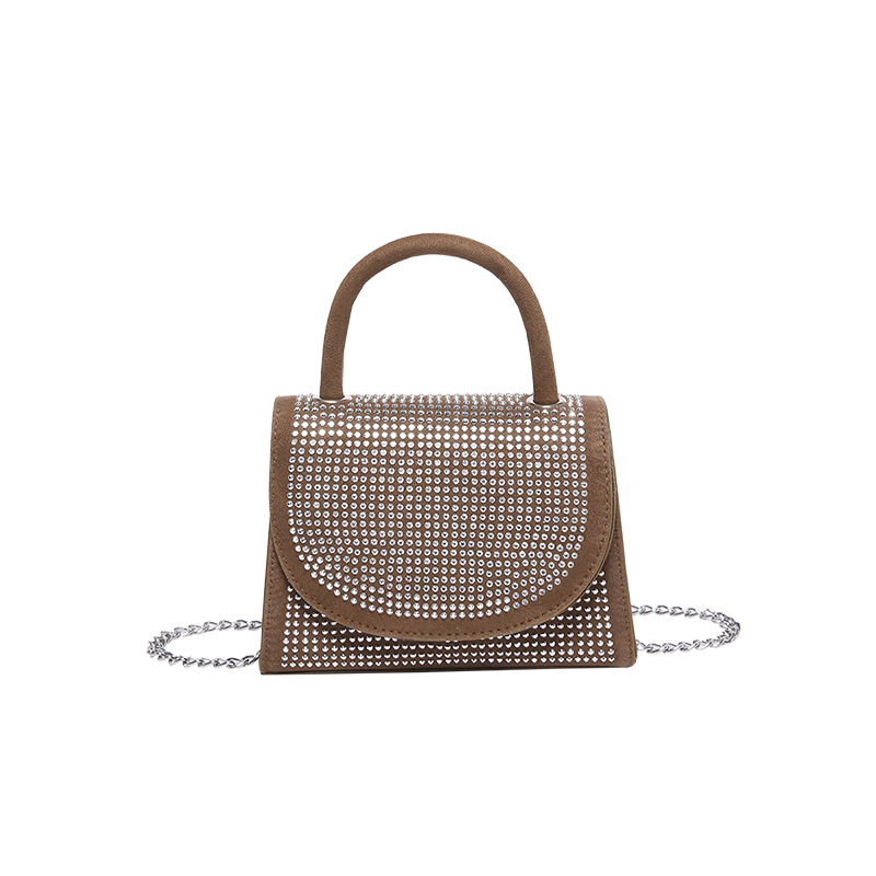 Retro and trendy handbag for women, 2024 new style, stylish and trendy bag, single-shoulder bag, personalized diamond chain small bag Item Picture