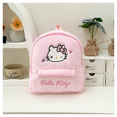 Japanese-style cute embroidered Kuromi Melody plush student backpack, large-capacity backpack for girls, children's schoolbag Specification drawing
