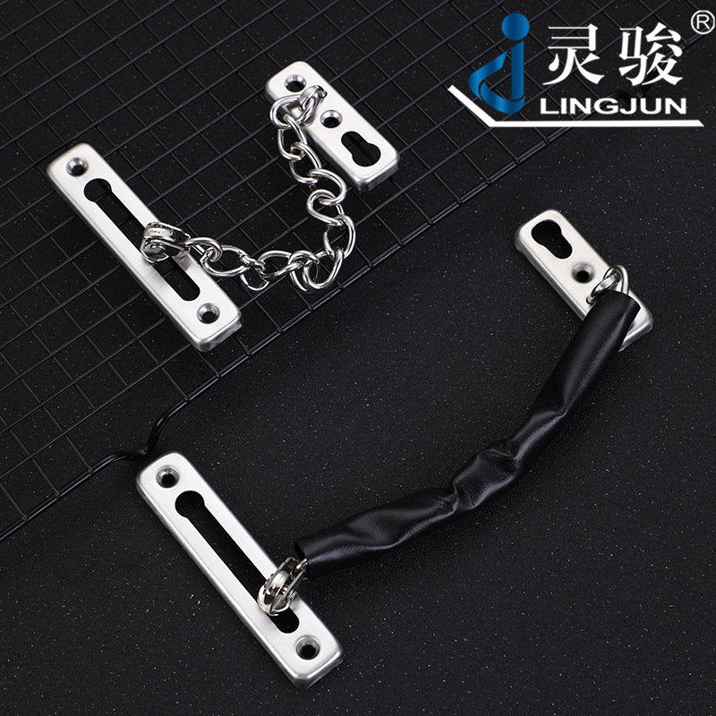 Hotel and guesthouse silent thickened stainless steel anti-theft chain, home bedroom door latch safety chain lock anti-theft chain details Picture