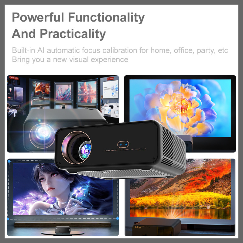 2025 New model projector: Hotel daytime high-brightness lumen, home theater, home bedroom wall projection 4K ultra-clear projection details Picture