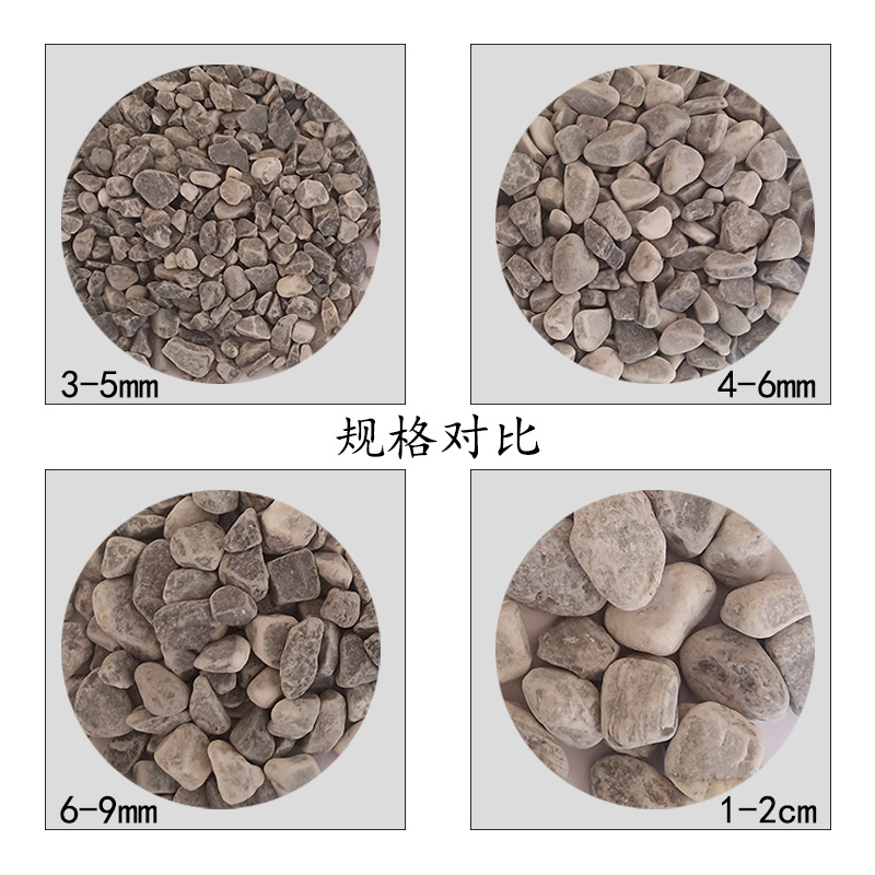 For the factory's direct distribution of light grey pebbles in garden landscaping projects, grey pebbles are used for paving roads and grey pebbles for dry landscape landscaping details Picture