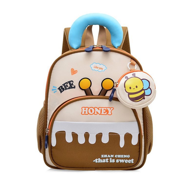 Children 's schoolbag for boys cartoon kindergarten large, medium and small classes 2-3-6 4 years old cute little bee portable backpack for going out Application Scenario
