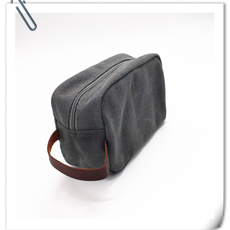 Canvas toiletry bag, toiletry bag storage PU with canvas men's toiletry bag, men's storage bag Specification drawing
