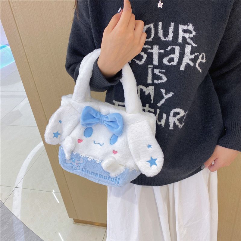 New Sanrio cartoon bag, shoulder bag, plush toy bag, Kuromi handbag, claw machine doll handbag Application Scenario