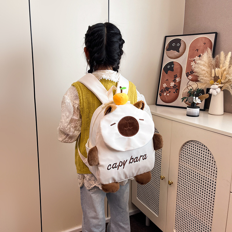Kapibala Children's Schoolbag for 3-6 years old kindergarten kids Cartoon Capybara Backpacks for boys and girls Travel bags 5 Specification drawing