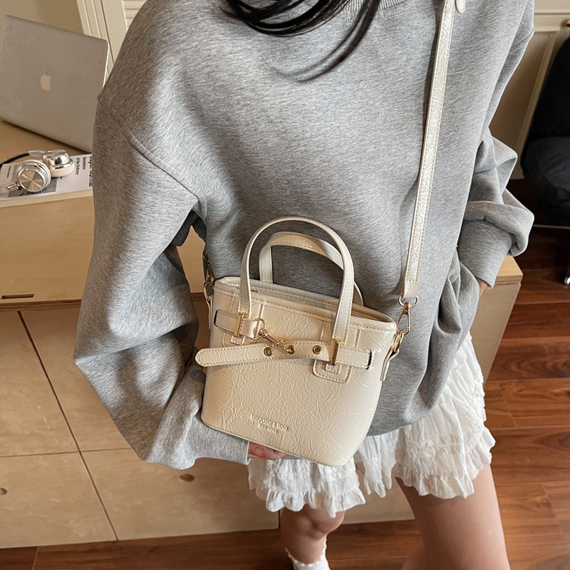 Bag Girl 2025 New high-end handbag, trendy bucket bag, Korean-style stylish crossbody bag, retro single-shoulder bag Specification drawing