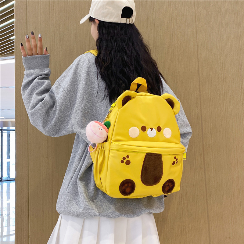 Cute Little bear large-capacity bag 2023 new style bag backpack, fashionable and versatile cartoon large-capacity class bag details Picture