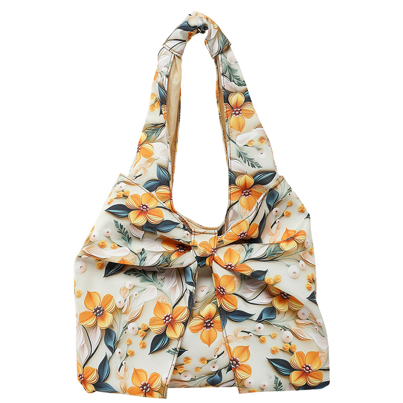 Pastoral floral print bag, printed cotton handbag, loose change pocket, 2025 new style fashionable and simple wrist bag Item Picture