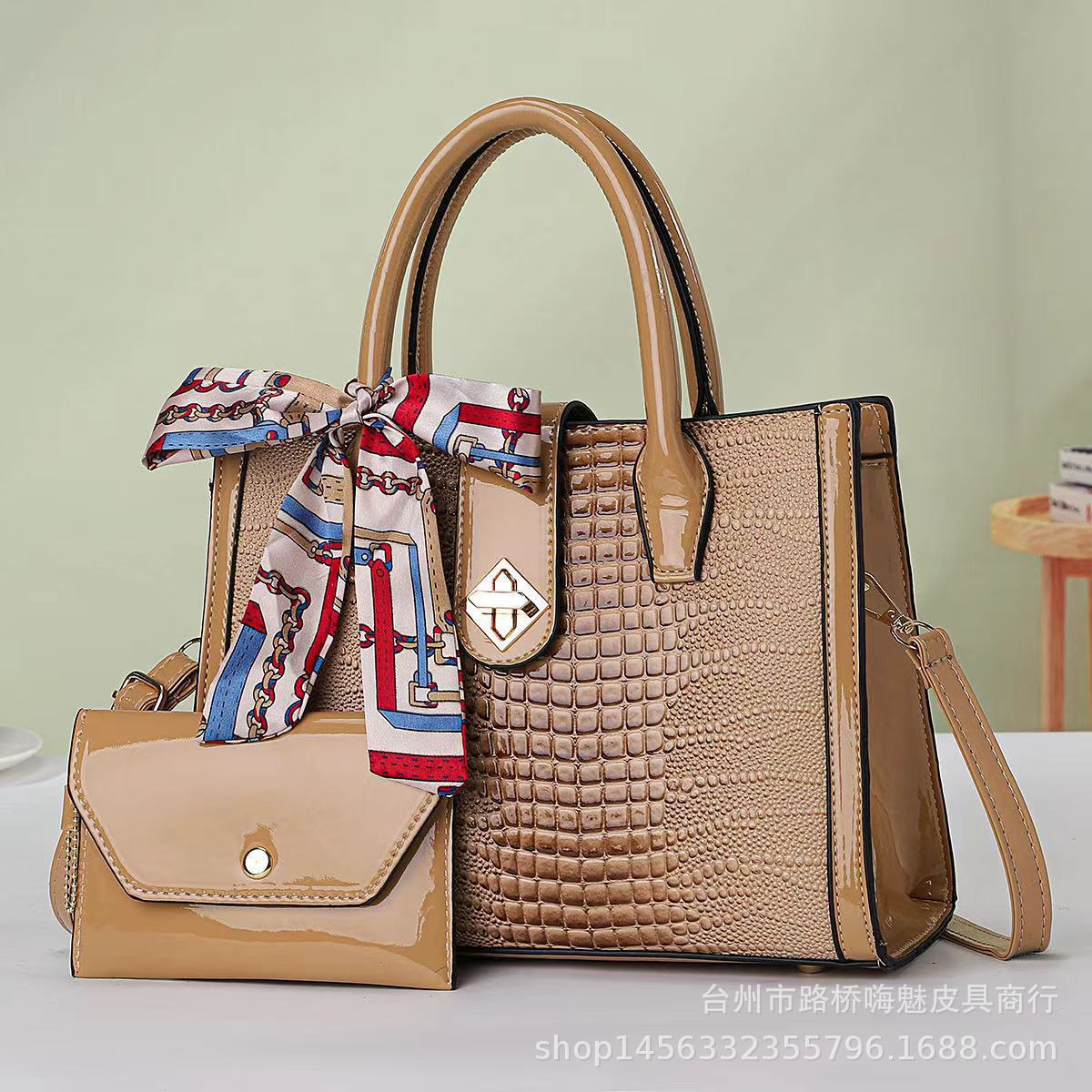 Cross-border bags: 2024 New style, trendy, stylish, simple and individual single-shoulder crossbody women's bag, retro mother-and-child bag for export Specification drawing
