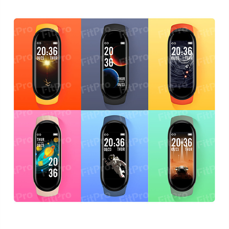 M6 Color screen Smart bracelet, magnetic attraction, step counting, heart rate, incoming call information reminder, multi-functional sports bracelet Specification drawing