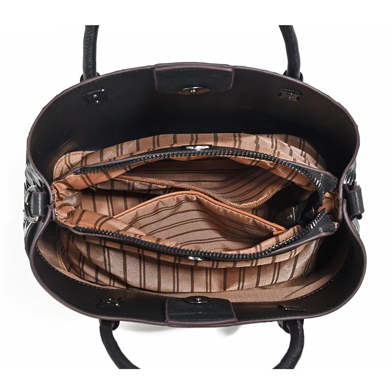 2024 New large-capacity woven single-shoulder handbag for work, a high-end and versatile bucket bag for commuting Specification drawing