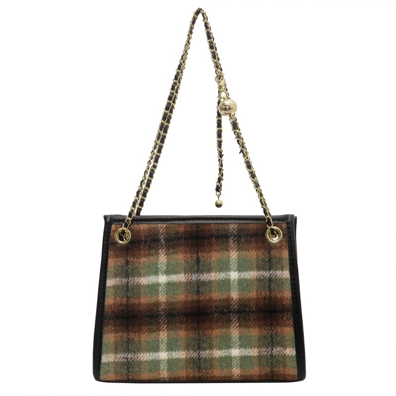 High-end casual checkered bag for women, 2024 new trendy fashion single-shoulder chain bag, versatile crossbody tote bag Item Picture