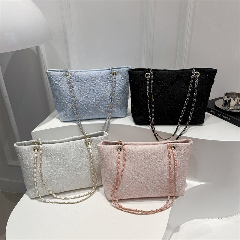 Trendy and fashionable women's single-shoulder underarm bag 2025, large-capacity simple tote bag for women, student commuting to school Application Scenario