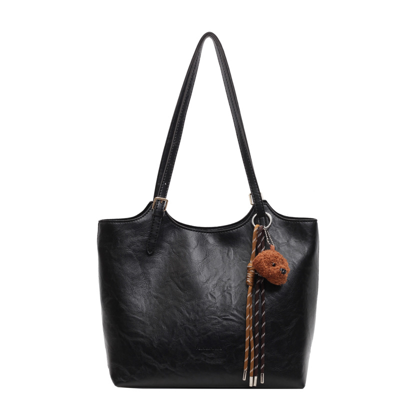 Retro bag for women, large capacity 2024 new style, simple, casual and versatile single-shoulder shopping bag, commuting tote bag for work Item Picture