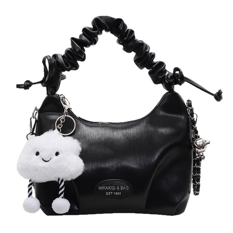The 2025 new Spring/Summer fashion pleated hand-held small square bag is a trendy and versatile single-shoulder bag for women, and a stylish and light luxury crossbody bag Item Picture